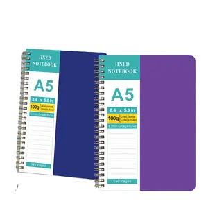 Set hadiah kustom buku harian A5 Spiral dapat disesuaikan sekolah grosir jurnal Promosi Notebook A4 dengan Logo