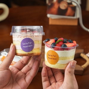 Vaso Transparente Redondo de 250 ml para Mousse y Postres con Cuchara, Frasco de Plástico PET para Pudín, Parfait, Venta al por Mayor - Product Image 3