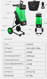 Broyeur <span class=keywords><strong>de</strong></span> jardin électrique filaire compact pour herbe et <span class=keywords><strong>bois</strong></span>, <span class=keywords><strong>50L</strong></span>, sac <span class=keywords><strong>de</strong></span> collecte 4cm, déchiqueteuse <span class=keywords><strong>de</strong></span> feuilles et <span class=keywords><strong>de</strong></span> branches, broyeur <span class=keywords><strong>de</strong></span> brindilles - Product Image 6