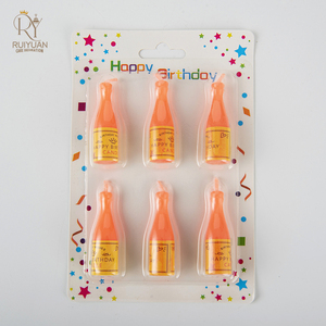 Juego de velas de botella de champán personalizadas <span class=keywords><strong>para</strong></span> <span class=keywords><strong>cumpleaños</strong></span>, velas decorativas de fiesta creativas con forma de botella de vino de cera de parafina - Product Image 5