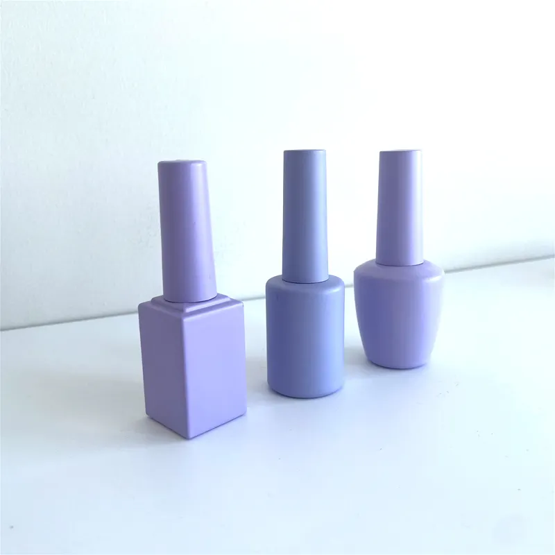 Garrafa de 15 ml para esmalte de unhas com logotipo de metal, garrafa de vidro para esmalte de gel UV