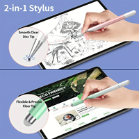 Elegante Lápiz Óptico Dual Capacitivo de Plástico y Metal con Punta Reemplazable para Pantallas Táctiles de iPhone, iPad y Android