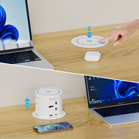 Nouvelle prise escamotable Tower avec ouverture de 120 mm, sortie pneumatique relevable, chargeur sans fil 15 W et chargeur USB