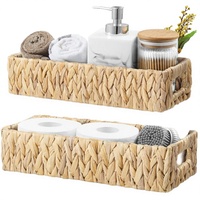 Panier en jacinthe d'eau tressé à la main pour le rangement de cuisine et de salle de bain, design flexible, utilisation pour la literie, fabriqué au Vietnam