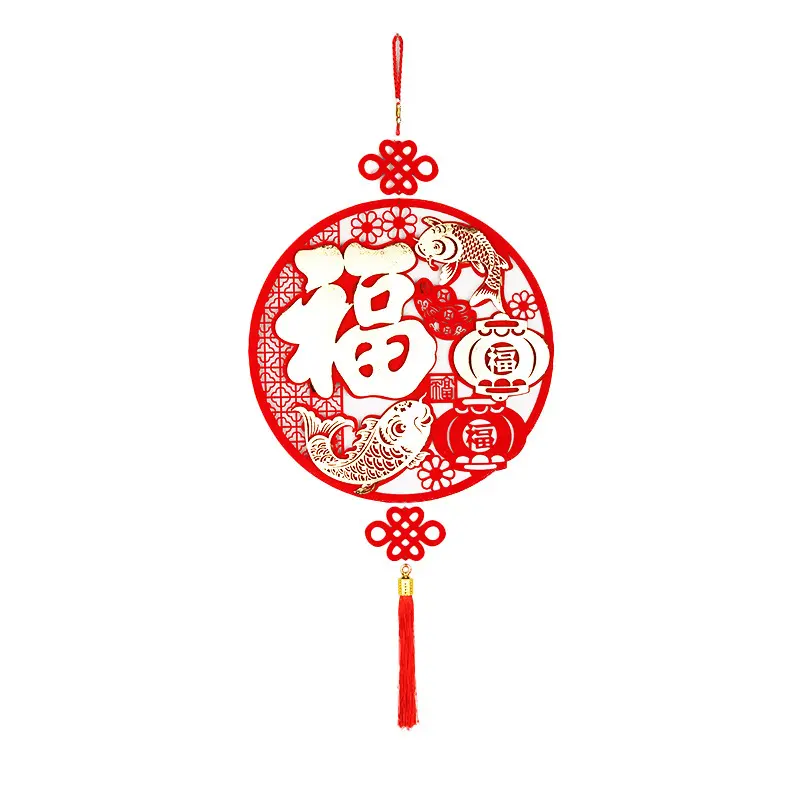 Dekorasi gantung keberuntungan, ornamen liontin tradisional Tiongkok tahun semi Festival Musim Semi