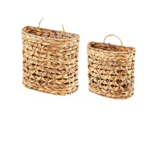 Woven Straw <b>Storage</b> Basket Round <b>Wall</b> Mounted <b>Hanging</b> Organizer For Office Books Envelopes - Product Image 5