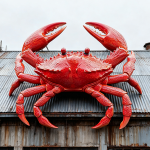 Изготовленная на заказ наружная статуя краба из Стекловолокна Скульптура морских животных для внутреннего и наружного украшения - Product Image 1