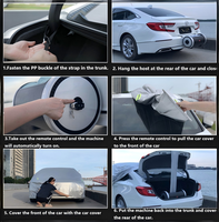 Housse de voiture automatique intelligente pliable avec télécommande, imperméable, anti-poussière, protection extérieure pour véhicule, housse de voiture automatique