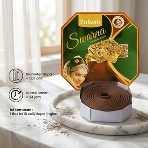 Bobines d'encens en bois de cyprès indonésien Aroma Tulasi Swarna, parfumées à l'indienne, pour usage religieux et aromathérapie, toutes saisons - Product Image 2