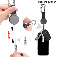 En gros, Enrouleur rétractable multifonctionnel en ABS avec boucle et crochet, compatible téléphone, portable, étanche, pour le travail en extérieur et un accès rapide