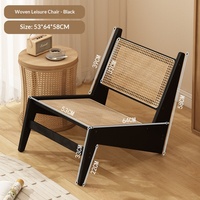 Fauteuil Kangourou en Rotin Style Wabi-Sabi, Chaise Simple avec Dossier pour Homestay, Balcon et Mobilier de Maison de Loisirs