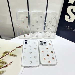 Funda Protectora para Cámara con Diseño de Cereza en Resina Epoxi, para Teléfonos <span class=keywords><strong>13</strong></span>, 15, 14, 16, 17 <span class=keywords><strong>Pro</strong></span> <span class=keywords><strong>Max</strong></span>, 11, 12, 7, 8 Plus, con Lentejuelas Brillantes, para Mujer - Product Image 1