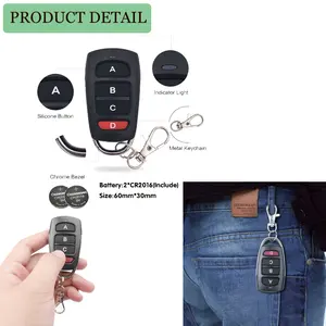 Điều Khiển Từ Xa <span class=keywords><strong>RF</strong></span> Không Dây Thông Dụng 433MHz Chìa Khóa Điều Khiển Từ Xa Cửa Nhà Để Xe - Product Image 2