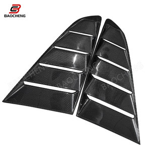 Cho Mustang 2015 + xe phía sau louver cửa sổ bên màn trập Bìa TRIM Sticker Vent Scoop sợi carbon sợi carbon Phụ Kiện Màu Đen - Product Image 1