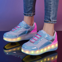 Chaussures de sport LED lumineuses pour enfants, en cuir verni scintillant, clignotantes, pour filles et garçons, recharge USB, vente en gros usine