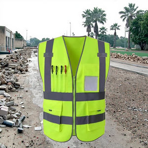 Logotipo personalizable Chaleco reflectante de construcción de poliéster de alta visibilidad Ropa DE SEGURIDAD impermeable para trabajadores mejorados - Product Image 3