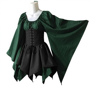 Disfraz de Halloween Steampunk Renacentista Victoriano Vintage de Hada Elfa para Mujer, Top de Princesa con Vendaje para Navidad - Product Image 1