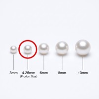 Perles d'eau douce naturelles blanches rondes parfaites de qualité 4A, 4-4,5 mm, en vrac, non percées, pour la fabrication de bijoux DIY