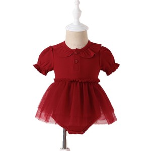 Vestido para niñas <span class=keywords><strong>de</strong></span> 6-24 <span class=keywords><strong>meses</strong></span>, falda <span class=keywords><strong>de</strong></span> malla <span class=keywords><strong>de</strong></span> manga corta <span class=keywords><strong>de</strong></span> verano para bebés, vestido <span class=keywords><strong>de</strong></span> cierre a presión <span class=keywords><strong>de</strong></span> tela transpirable suave <span class=keywords><strong>de</strong></span> algodón - Product Image 4