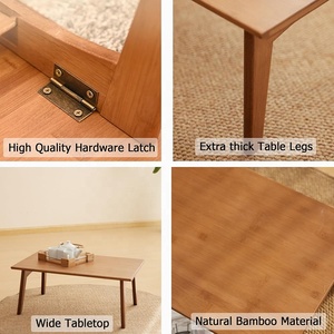 Bamboo Low Tea <strong>Table</strong>- Foldable Floor Desk No Assembly Required for Tea Room - Product Image 6