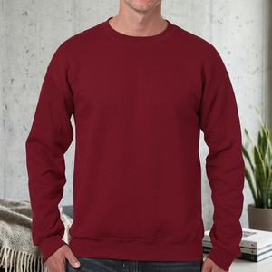 เสื้อสเวตเชิ้ตแขนยาวคอกลมสำหรับผู้ชาย – เสื้อพูลโอเวอร์สีมารูนแบบเรียบ - Product Image 3