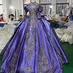 Robe de mariée de luxe Jxs18, robe de bal brodée, robe de mariée violette, robe de soirée, robe de Quinceañera, Jancember - Product Image 4