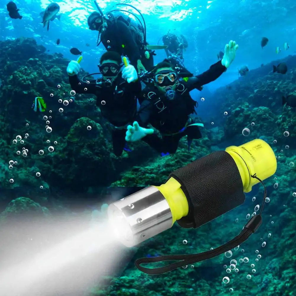 Bright LED Submarine Light Safety Lights Diving Flashlight Waterproof Underwater Torch for Under Water Sports