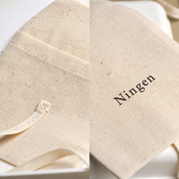 Pochette à bijoux en toile de coton, sac cadeau enveloppe avec nœud en ruban, logo personnalisé pour l'emballage de bagues et colliers, vente en gros