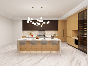 High End Contemporary Wood Veneer Kitchen Furniture Design Luxury Kitchen Cabinets for Villa - Product Image 4