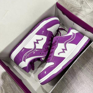 סיטונאי עור אמיתי נשים נשים סגול יוניסקס באיכות מעולה RTS עור פטנט נעלי ספורט קז'ואל לגברים 36-46 - Product Image 5