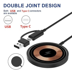 Cargador inalámbrico magnético de carga rápida 2 en 1, adaptador de inducción rápida transparente para teléfono Samsung Android iPhone 15 - Product Image 4