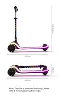 Trottinette pliable pour enfants de 3 à 12 ans avec roues en PU, lumières et fonction de réglage en hauteur