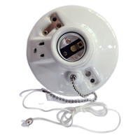 Support de lampe en céramique E27 fourni par le fabricant avec interrupteur à tirette douille de plafond ronde pour les bases de lampe de style à vis de décoration intérieure
