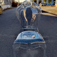 Chaise d'hôtel de mariage en plastique acrylique trône clair bon marché