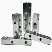 Écrou carré en alliage d'aluminium M3 M4, bloc cubique fileté, connecteur de pont multi-faces pour robot, usiné CNC