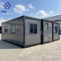 Maison préfabriquée sécurisée, pliable et portable, de 20 pieds ou 40 pieds, avec salle de bain intégrée, en conteneur maritime extensible