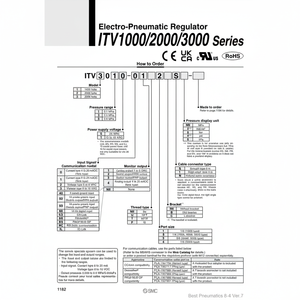 Régulateur de pression électro-pneumatique SMC Pneumatics ITV1050-011BL - Product Image 1