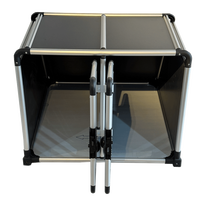 Cage pour chien Cages en aluminium de haute qualité portable dans le transport en voiture Caisses solides sécurisées Assemblage facile Boîtier respirant voyage durable