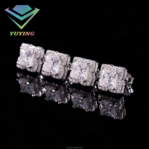 ต่างหูแฟชั่นสีเงิน925ทำมือตัดดอกไม้ทำด้วยมือสุดปราดเปรื่อง VVS - Product Image 3