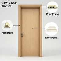 Porte intérieure décorative en WPC à surface brillante, optionnelle, pour la rénovation de maisons neuves et la conception d'intérieurs modernes
