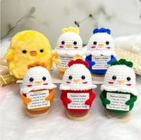 Mignonne poupée poussin au crochet faite à la main, jouet en fil coloré en forme de coquille d'œuf, porte-clés animal Amigurumi, cadeau en gros