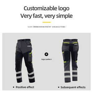 Pantalon de travail durable pour chantier, résistant aux déchirures, avec bandes réfléchissantes haute visibilité, vêtements de travail personnalisés - Product Image 3