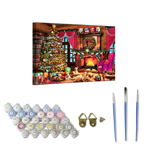 Vente en gros de chaussettes pour <span class=keywords><strong>chien</strong></span> en forme d'arbre de Noël, kits de <span class=keywords><strong>peinture</strong></span> par numéros personnalisés DIY, <span class=keywords><strong>peinture</strong></span> à l'huile pour débutants, 30x40cm encadré - Product Image 2