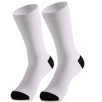 Chaussettes de basketball pour jeunes à motifs personnalisés, sublimation, personnalisation du bord du bas, respirantes, en polyester, blanches, vierges