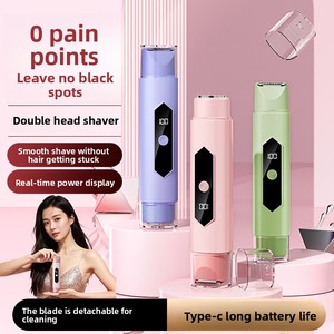 Tondeuse électrique 2-en-1 pour <span class=keywords><strong>femme</strong></span> à double tête, étanche IPX6, utilisation humide/sèche, <span class=keywords><strong>rasoir</strong></span> corporel avec manuel d'utilisation en anglais - Product Image 2