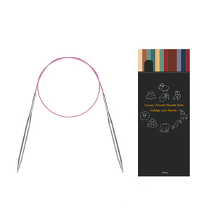 Aguja circular de <span class=keywords><strong>madera</strong></span> de alta calidad de 62cm de largo, 10 tamaños, suéter colorido, bufanda, aguja de tejer - Product Image 5