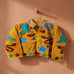 Indian Handmade Suzani Hand Embroidered <b>Summer</b> Short <b>Jacket</b> Mandarin Collar Wildlife Floral Pattern <b>Women</b> Festival Special Gift - Product Image 3