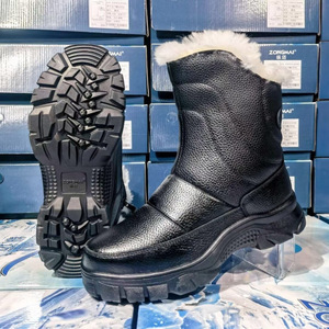 Zongmai – bottes de neige noires pour hommes, doublées de fourrure épaisse, à talon moyen, chaudes pour l'hiver et les températures froides - Product Image 3