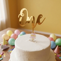 Acryl Handgeschriebene Einzelne Tortendekoration Nummer für Baby-Geburtstagsparty Kuchendekoration Partyzubehör Großhandel Lebensmittelsicher