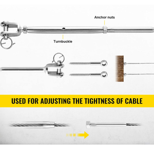 Fabriqué en Chine Tailles personnalisées Vis de gréement en acier inoxydable Corps fermé Cadre pivotant de tendeur de câble métallique pour <span class=keywords><strong>bateau</strong></span> - Product Image 2